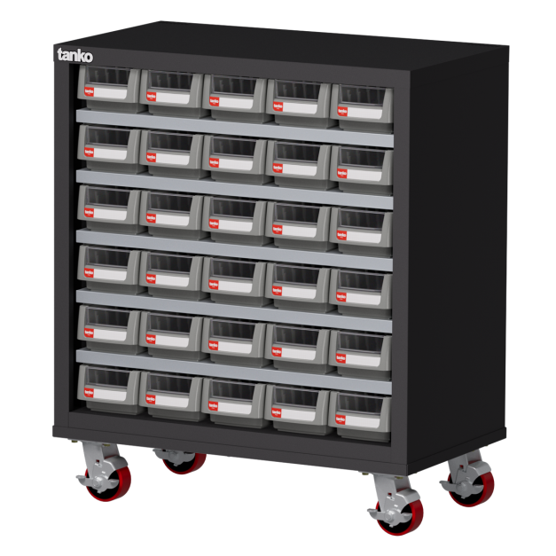 天鋼 大容量移動款零件櫃 RB-530M 30格 ABS+PS抽屜 零件箱 附輪分類櫃 五金零件螺絲 玩具樂高收納