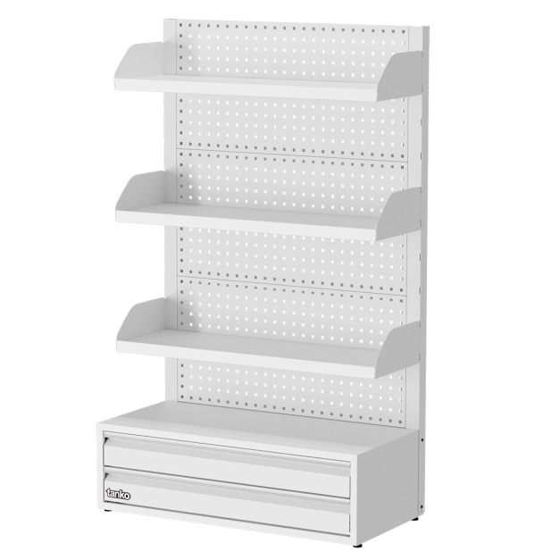 天鋼 Tanko 棚板展示架 DB-32 白色 雙屜 可用深度31公分 貨架 陳列架 洞洞板層架 收藏架 台灣製