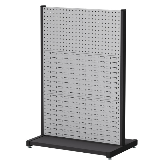 【天鋼 Tanko】立放式整理架 KR-2324 灰色 雙面款 獨立型 方孔掛板*2+百葉掛板*4 物料架 洞洞板 工具牆整理架 台灣製