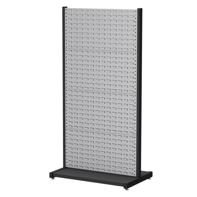 【天鋼 Tanko】立放式整理架 KR-2408 灰色 雙面款 獨立型 百葉掛板*8 物料架 洞洞板 工具牆整理架 台灣製