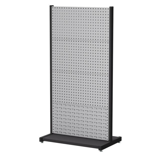 【天鋼 Tanko】立放式整理架 KR-2462 灰色 雙面款 獨立型 方孔掛板*6+百葉掛板*2 物料架 洞洞板 工具牆整理架 台灣製