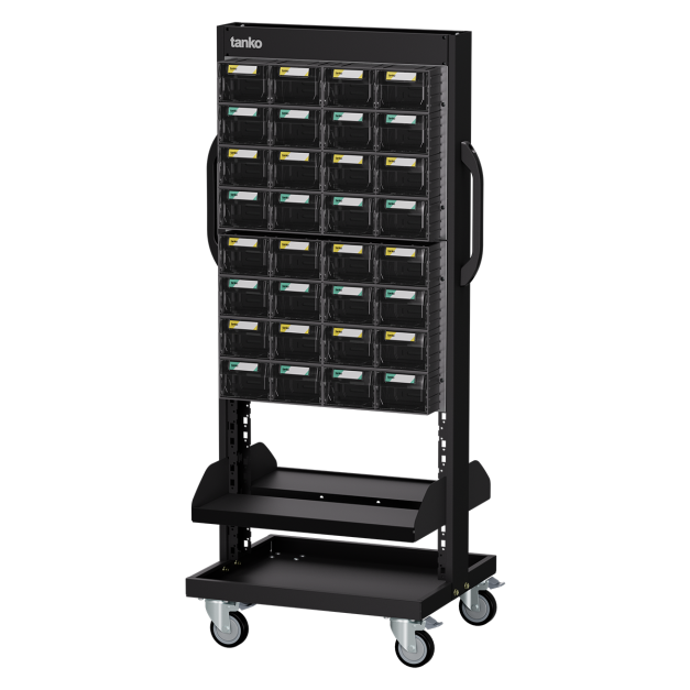 【天鋼 Tanko】上手盒整理車 EKC-220M+棚板 雙面整理車 64抽 快取車 快取盒推車 零件整理車 上手盒 分類零件盒 五金零件收納 台灣製
