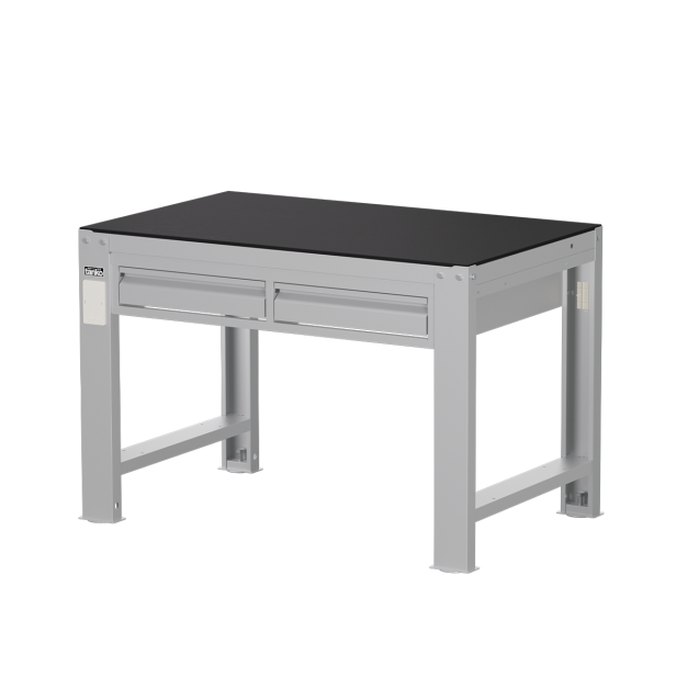 【天鋼 Tanko】WDT-4202系列 重量型鋼製抽屜工作桌 122cm｜平均荷重 2000kg｜單屜荷重 45kg｜P黑色橡膠墊 Q黑色PVC硬質板 自由選