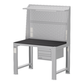 【天鋼 Tanko】WD-48系列 重量型鋼製吊櫃上架工作桌 122cm｜平均荷重 2000kg｜含棚板.插座.燈具｜P黑色橡膠墊 Q黑色PVC硬質板 自由選_2