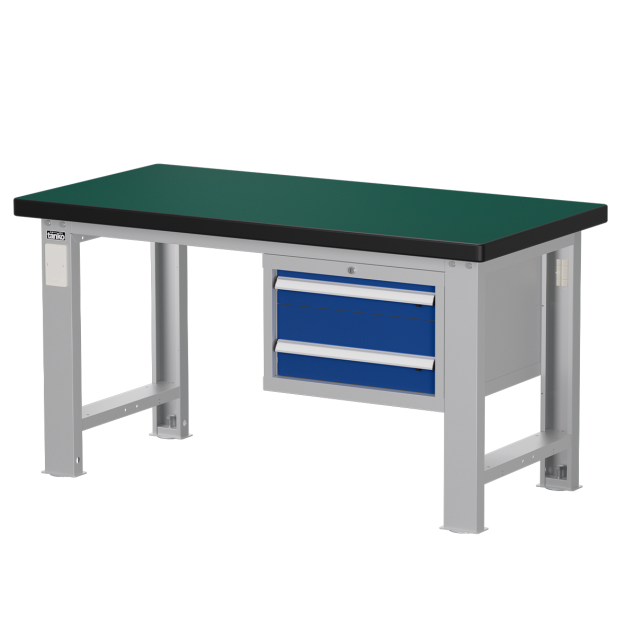 【天鋼 Tanko】WAS-54022N 專業重量型單吊櫃工作桌 150公分｜平均荷重 2000kg 屜重 100kg｜50mm桌板吸振/耐衝擊/耐酸鹼｜適合敲擊加工.維修保養工作台