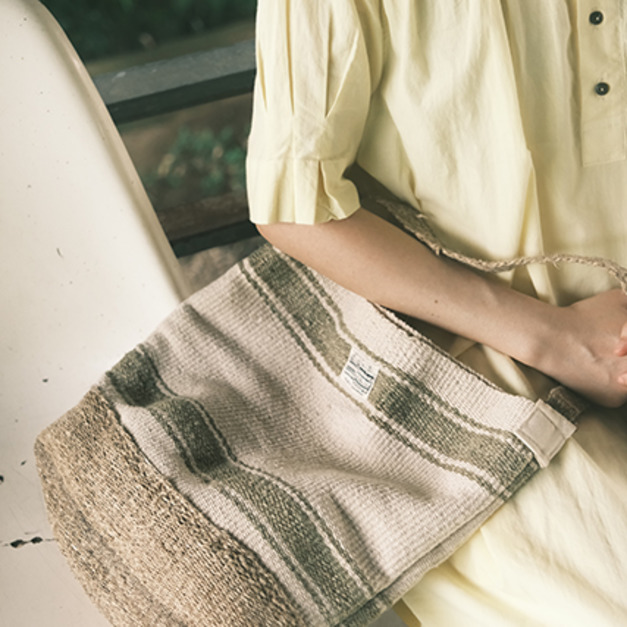 棉麻複合纖維織布包-開心果