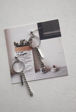 鏈磚垂吊耳環 Brick Chain Earrings