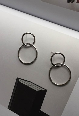 摩登雙圈耳環 Modern Circles Earrings