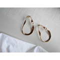 不規則扭擰圓圈耳環 Twist Wave Circle Earrings