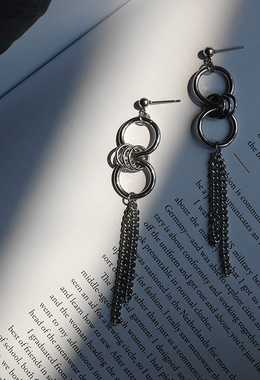 圈圓圈鏈條耳環 Circles Chain Earrings