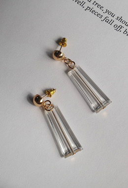復古透明琉璃耳環 Vintage Glass Earrings
