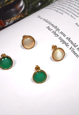 簡約香檳貓眼石耳環 Classic Champagne Earrings