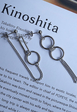 不對稱鏈條耳環 Asymmetry Chain Earrings