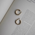 波浪圓球圈耳環 Wave Circle Earrings_1