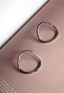 變形彎曲圓圈耳環 Deform Circle Earrings