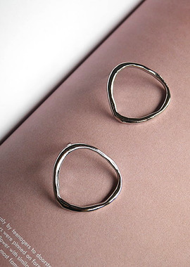 變形彎曲圓圈耳環 Deform Circle Earrings