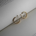 波浪圓球圈耳環 Wave Circle Earrings_2