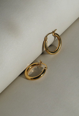 金色粗環圓圈耳環 Crude Earrings