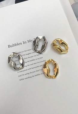 摺頁圓圈耳環 Folding Circle Earrings