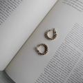 波浪圓球圈耳環 Wave Circle Earrings_3