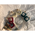 方塊石紋耳環 Polyester Square Earrings