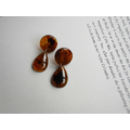 琥珀圓片水滴耳環 Water Droplets Earrings_1