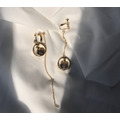 不對稱古典圓珠垂墜耳環 Classical Drape Earrings_2