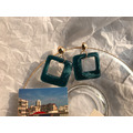 方塊石紋耳環 Polyester Square Earrings_2