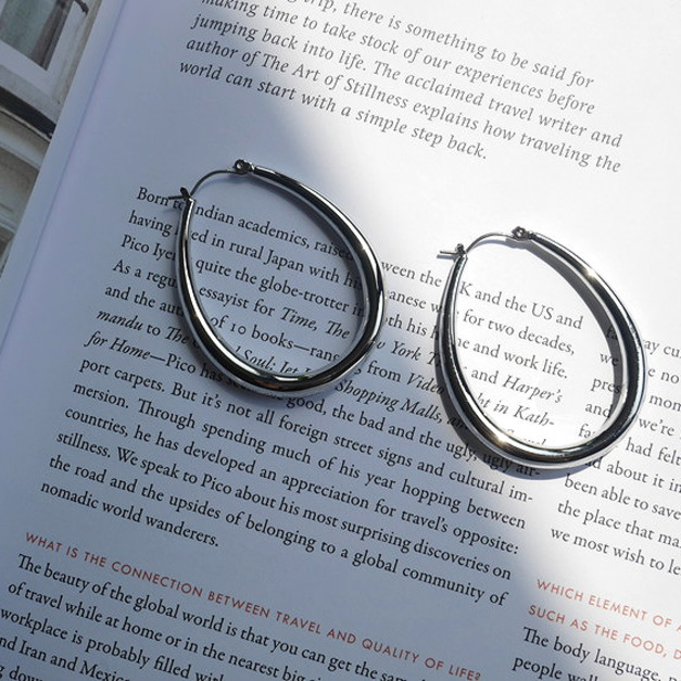 極簡橢圓圓圈耳環 Ellipse Earrings