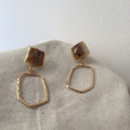 焦糖敲打環圈耳環 Caramel Circle Earrings_2