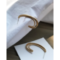 半橢圓線條耳環 Oval Line Earrings_1