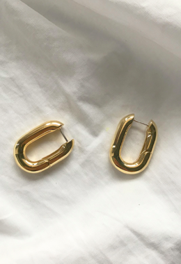 橢圓零耳環 Chunky Zero Earrings