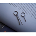 不對稱鏈條圓圈耳環 Circle Chain Earrings