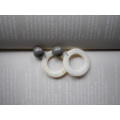 藕灰石紋圓圈耳環 Marbling Circle Earrings_2
