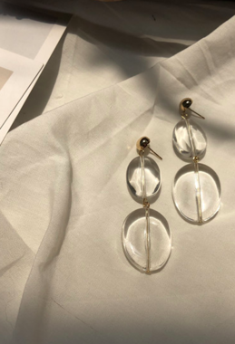 透明卵石耳環 Transparent Cobble Earrings