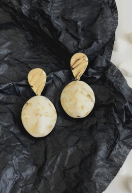 秋日四色復古石紋耳環 Autumn Stone Earrings