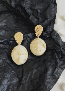 秋日四色復古石紋耳環 Autumn Stone Earrings