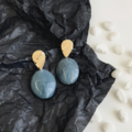 秋日四色復古石紋耳環 Autumn Stone Earrings_2