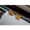 珍珠蛋黃石耳環 Pearl Yolk Earrings_1