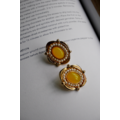 珍珠蛋黃石耳環 Pearl Yolk Earrings