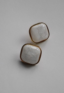 復古金框石紋耳環 Vintage Mode Earrings