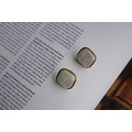 復古金框石紋耳環 Vintage Mode Earrings_1