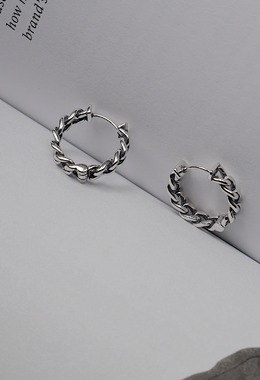 作舊鏈條圓圈耳環 Vintage Circle Earrings