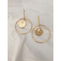 硬幣環中圈耳環 Coin Circle Earrings