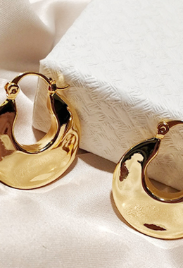 不規則凹陷半圓耳環 Sunken Circle Earrings