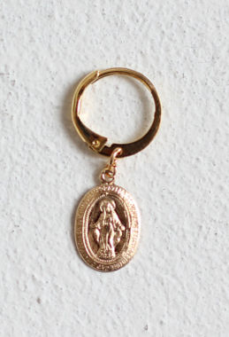 聖母吊牌圓圈耳環 Faith Earrings