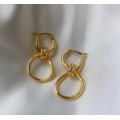 繞線扭結雙圈耳環 Winding Twist Earrings