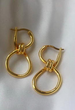 繞線扭結雙圈耳環 Winding Twist Earrings