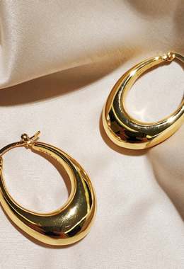 橢圓蛋型厚圈耳環 Eggy Earrings