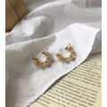 立體鋯石圓圈耳環 Zircon Circle Earrings